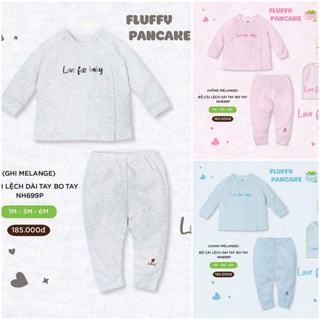 Bộ cài lệch dài tay bo cotton dày Lullaby NH699P