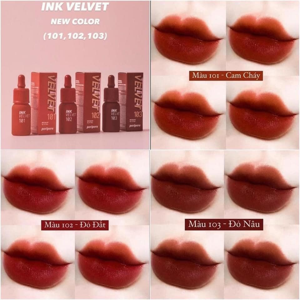 (MÀU MỚI) Son Peripera Ink Vel.vet Tint chất son kem lì, mẫu mới màu siêu đẹp (màu 23) - HONG'S BEAUTY