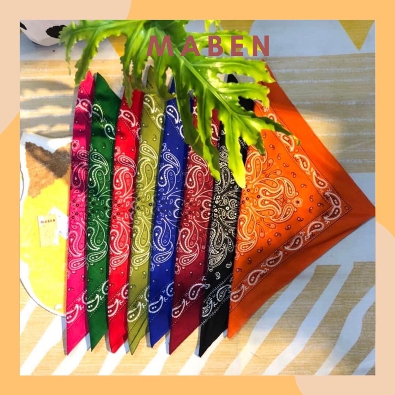 Khăn bandana đối xứng size 55x55cm nhiều mẫu - Maben