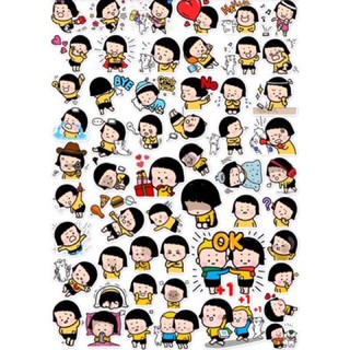 sticker MiM và Yam set 30-60 cái decal ép lụa/ hình dán MiM và Yam
