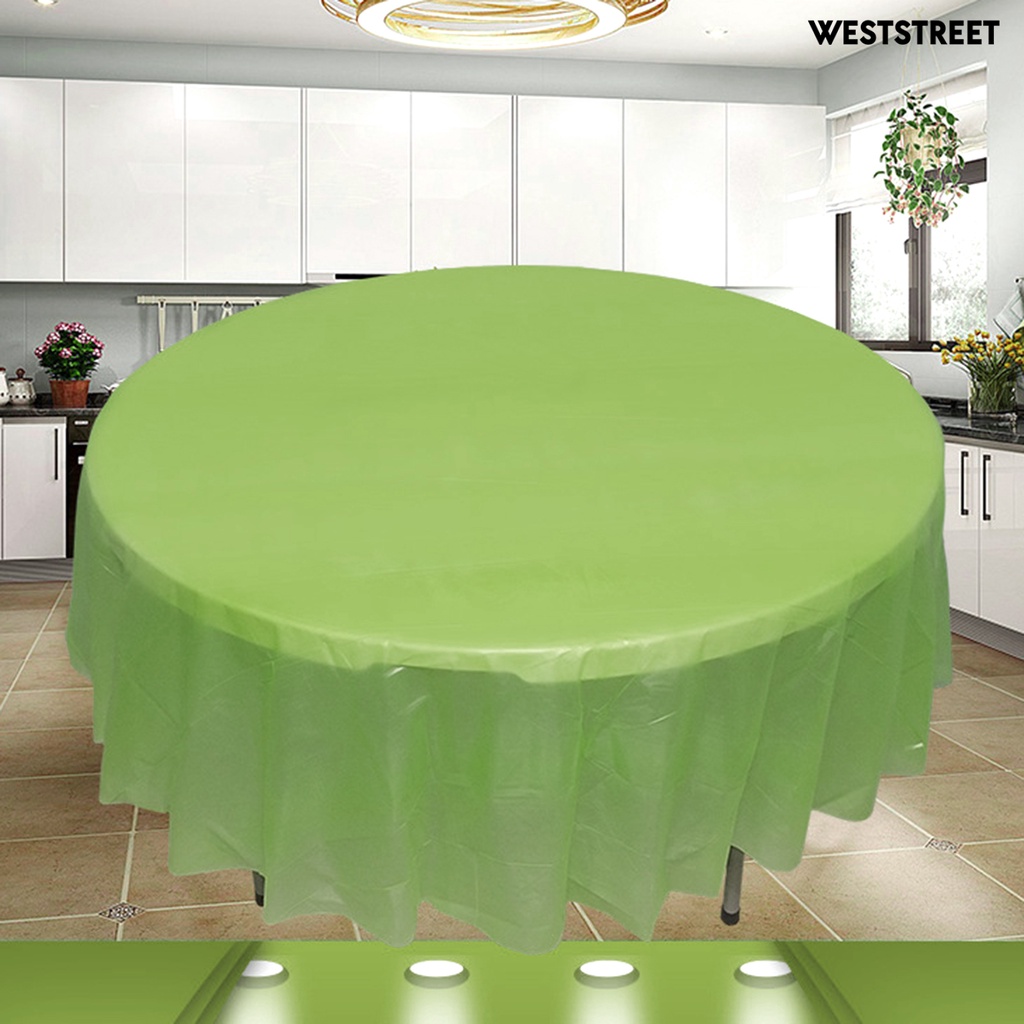 Khăn Trải Bàn Tròn Bằng PE Dày 84 Inch Chống Thấm Nước Dùng Một Lần