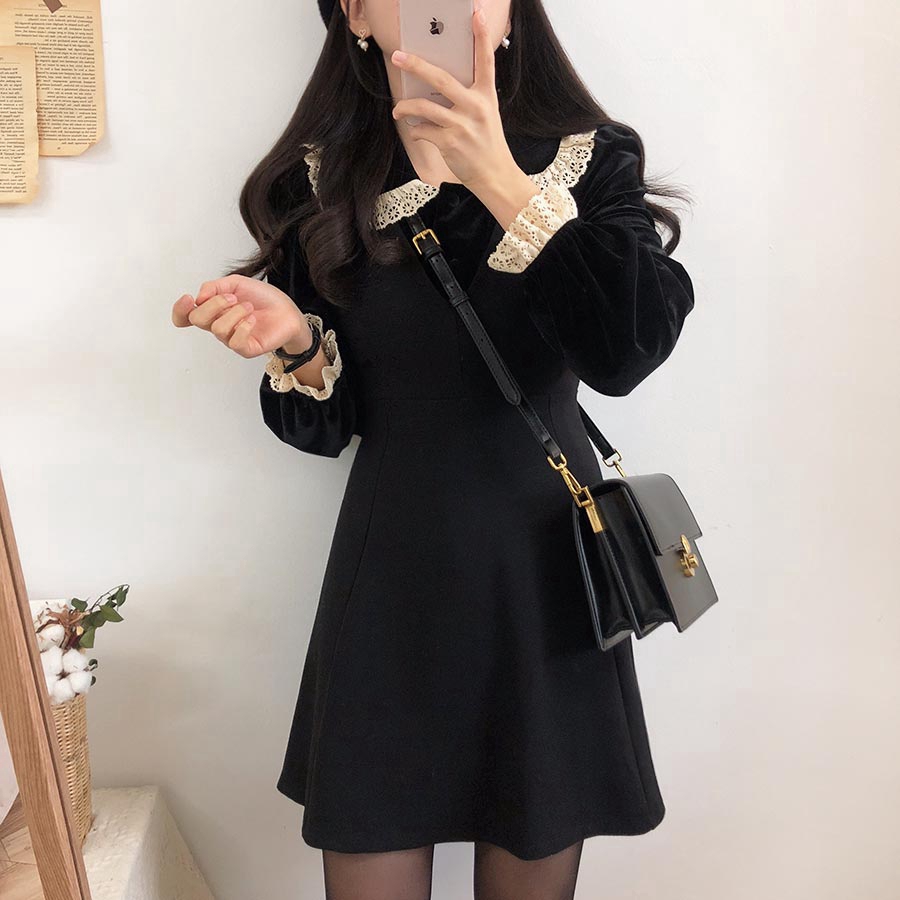 Áo sơ mi SUXI tay dài vải nhung phong cách Hàn Quốc mới cho nữ