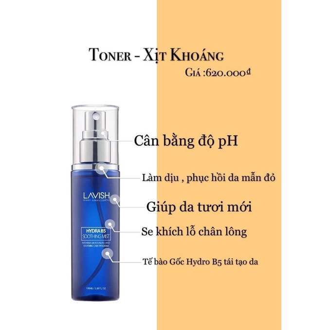 Xịt khoáng phun sương tế bào gốc LAVISH làm dịu da,cấp nước căng bóng 100ml