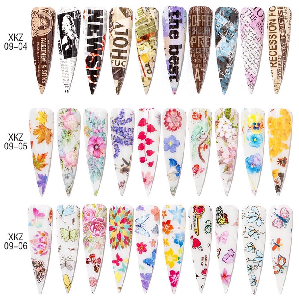 [Hàng mới về] Sticker lá nhôm trang điểm móng nghệ thuật hiệu ứng ba chiều