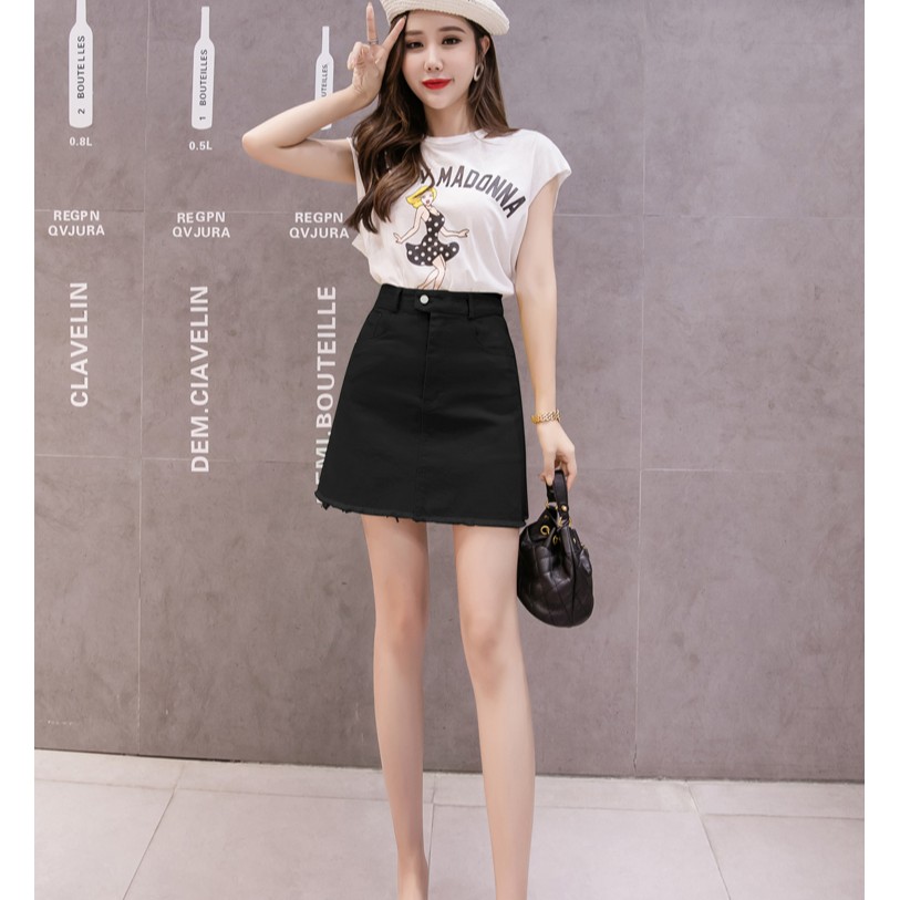 Váy Jeans Cạp Cao Tua Gấu | BigBuy360 - bigbuy360.vn