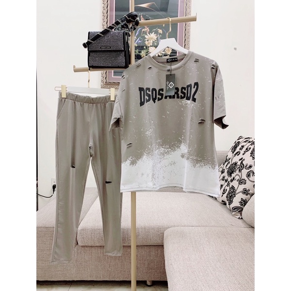 Set đồ bộ nữ DSQ,áo form rộng quần legging dài chất cotton dày dặn, mát, mịn 45-58kg