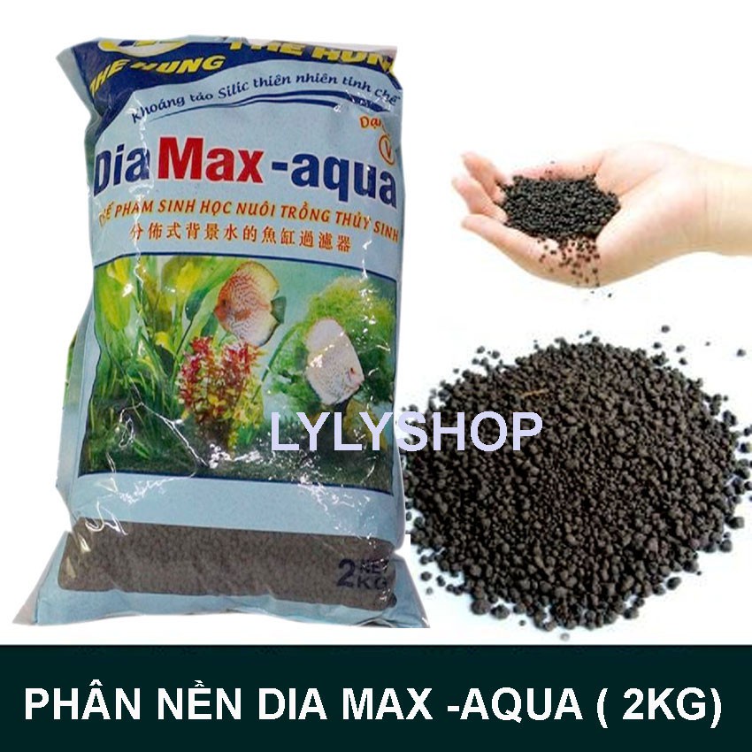 Sứ lọc  vật liệu lọc bể cá, hồ cá  + Đất nền thủy sinh DIA MAX- AQUA 2KG giàu dinh dưỡng, tốt cho cây trồng