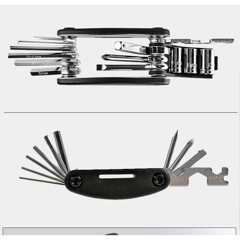 Bộ Tool Đa Năng - 14 Chức Năng ( Tặng Kèm Bao Da Và Bộ Vá Xe Đạp - Keo, Miếng Vá,Giun,Mài,Móc Lốp )