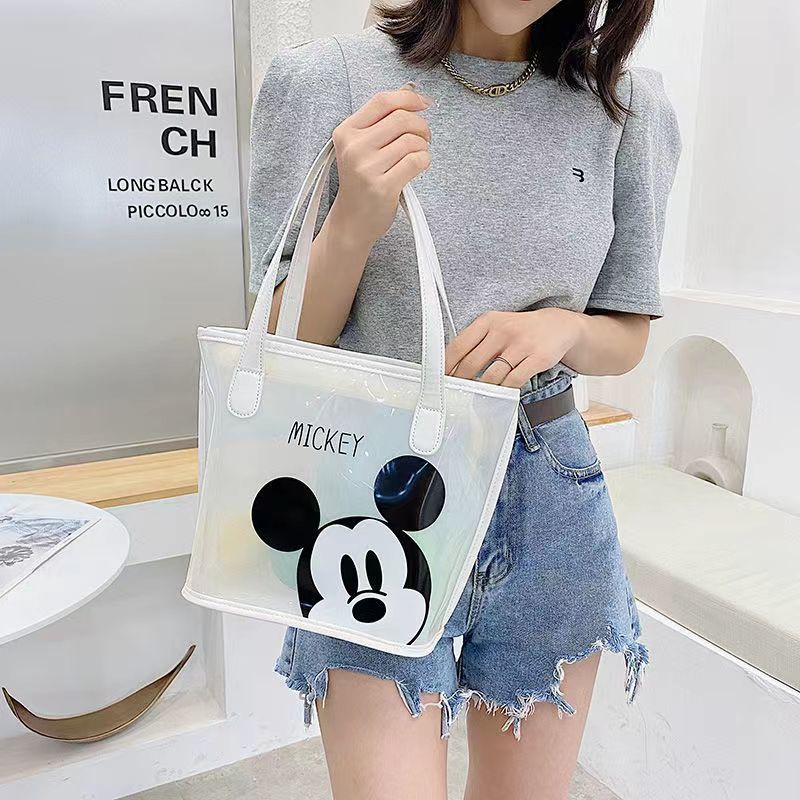 Túi Xách Đeo Vai Trong Suốt In Hoạt Hình Mickey Thời Trang Hàn Quốc 2022 Cho Nữ