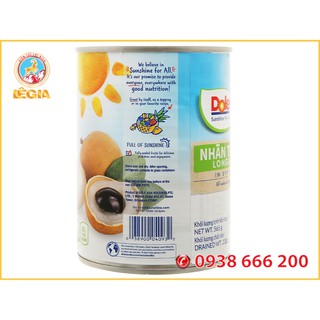 Nhãn  Ngâm DOLE Đóng Lon  565G