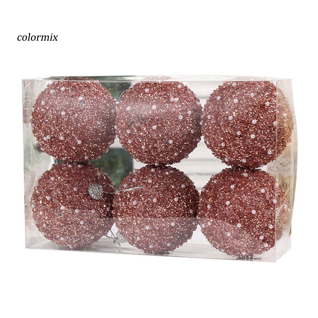 Set 6 Trái Châu 8cm Trang Trí Giáng Sinh