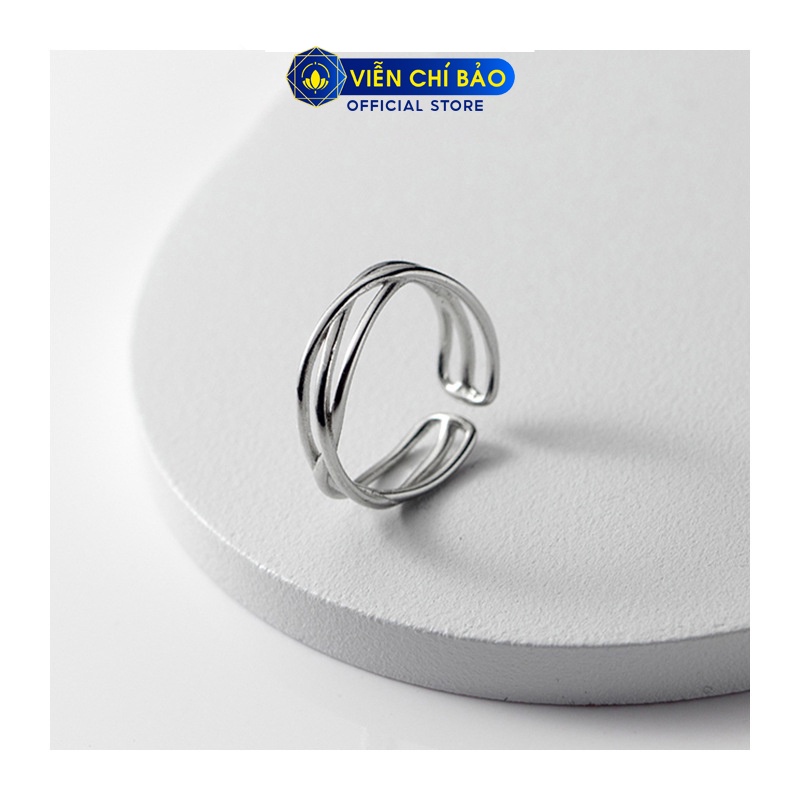 Nhẫn bạc nữ ngón út hình đan chéo chất liệu bạc 925 thời trang phụ kiện trang sức nữ Viễn Chí Bảo N000424