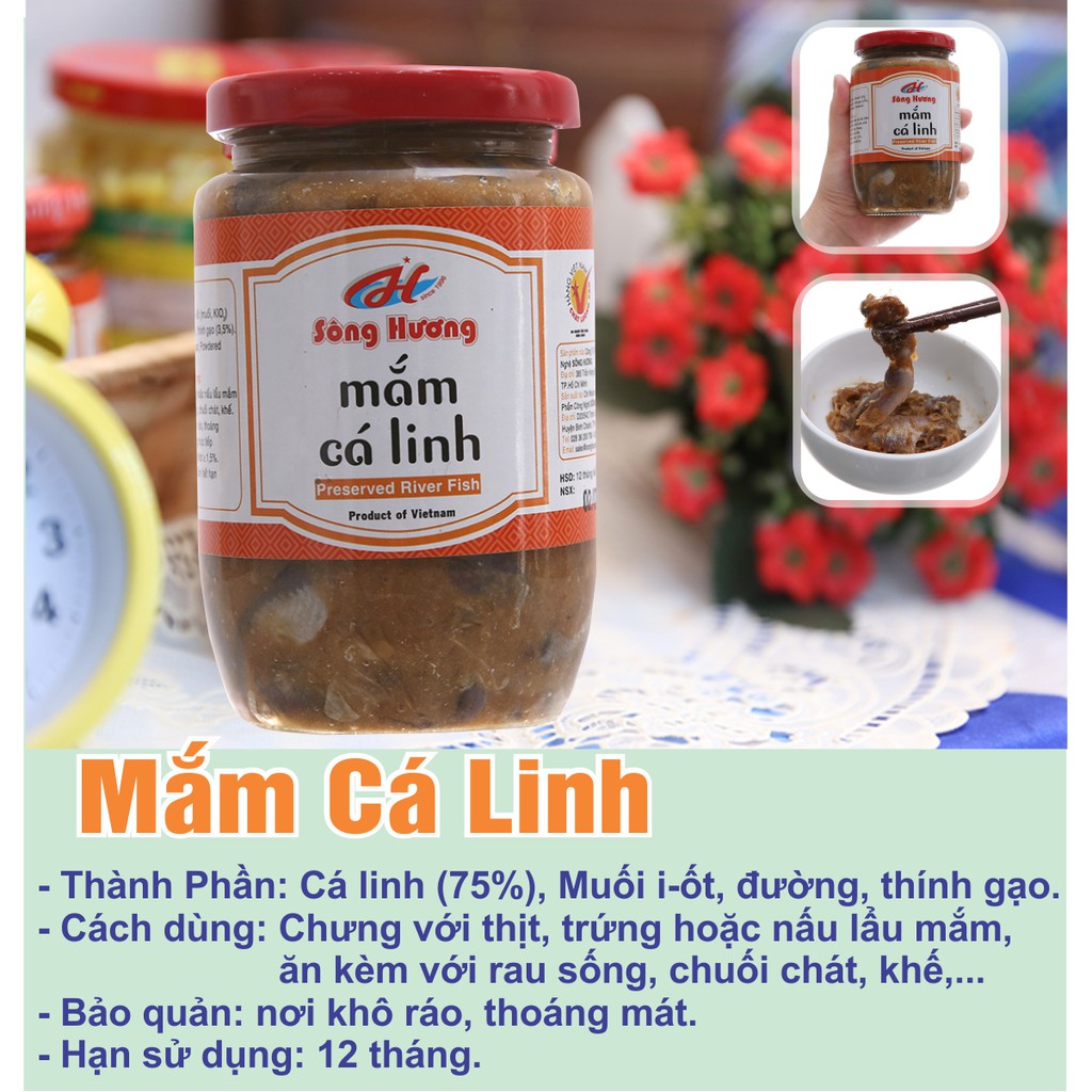 Mắm Cá Linh Sông Hương Foods Hũ 400g Nấu lẩu mắm , Chưng trứng , mắm chưng, bún