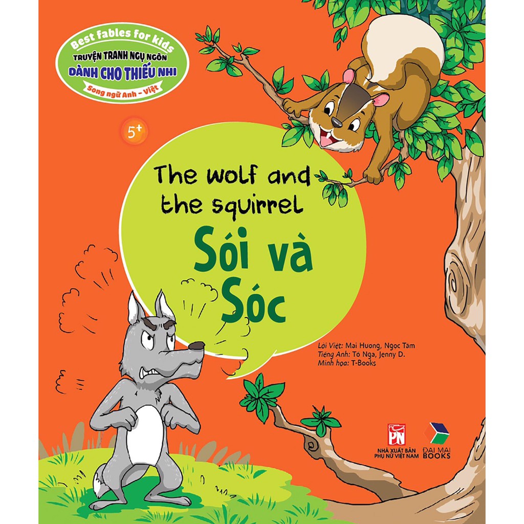 Sách - Truyện tranh ngụ ngôn dành cho thiếu nhi song ngữ anh việt : Sói và Sóc
