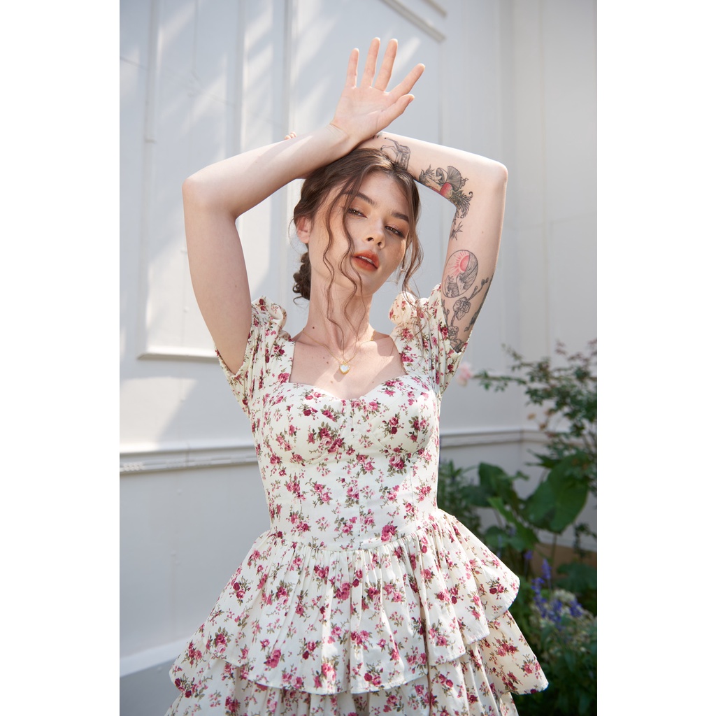 TIFFANY STUDIOS - VÁY THIẾT KẾ 3 TẦNG PINK ROSE - DOSE DRESS.