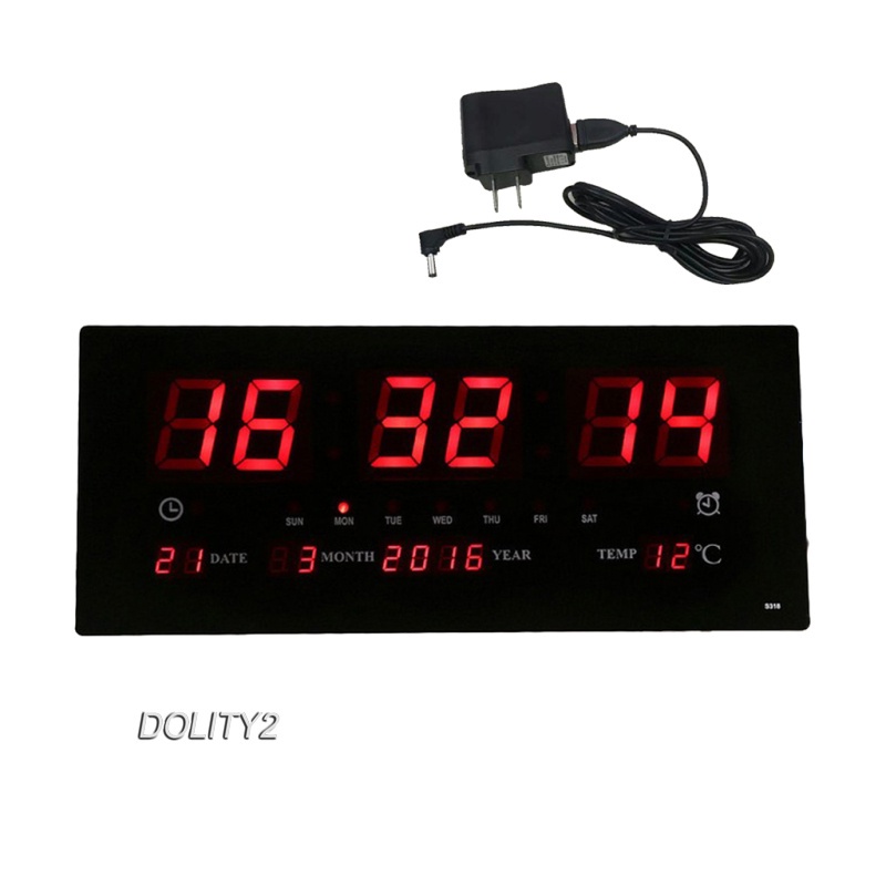 [Dolity2] Đồng Hồ Điện Tử Màn Hình LED Kỹ Thuật Số Hiển Thị Nhiệt Kế Ban Đêm,