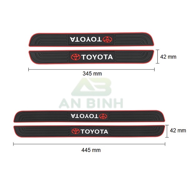 Bộ 4 Nẹp Bước Chân Bằng Cao Su Chống Trơn Trượt, Chống Trầy Xước Bậc Cửa Lên Xuống Và Cốp Xe Ô Tô – Full Logo Các Hãng X
