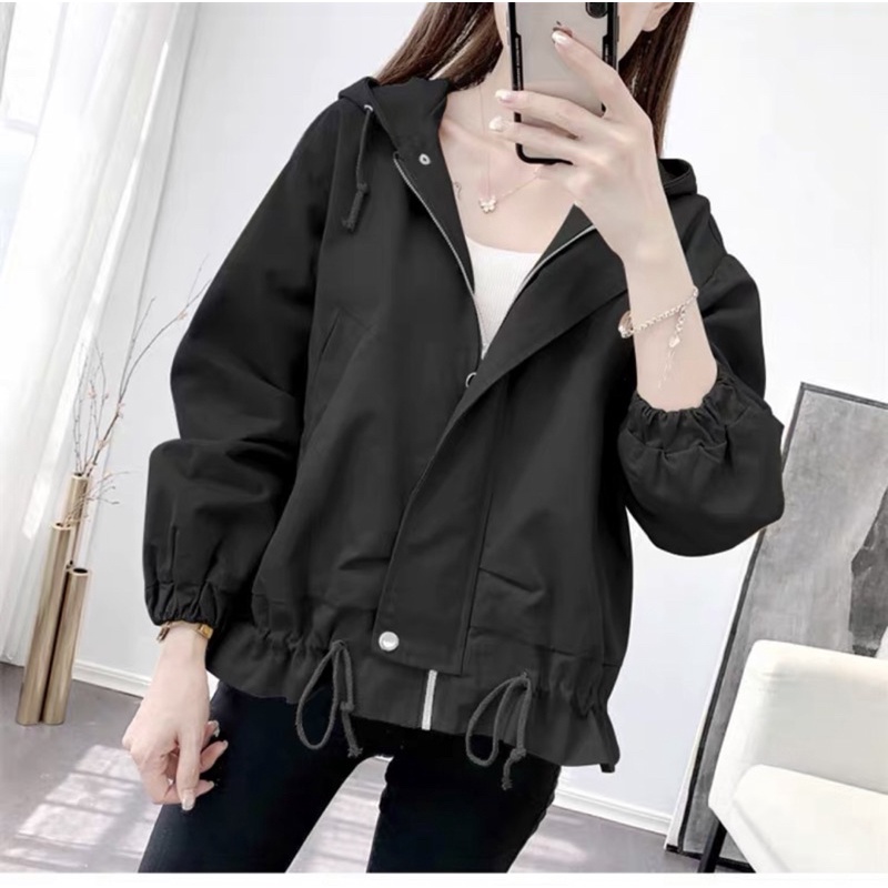 áo khoác kaki nữ 2 lớp rút lai