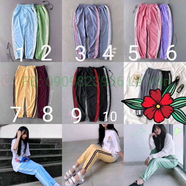 Quần jogger pan 2 line, có 10 màu, form unisex (ảnh thật)