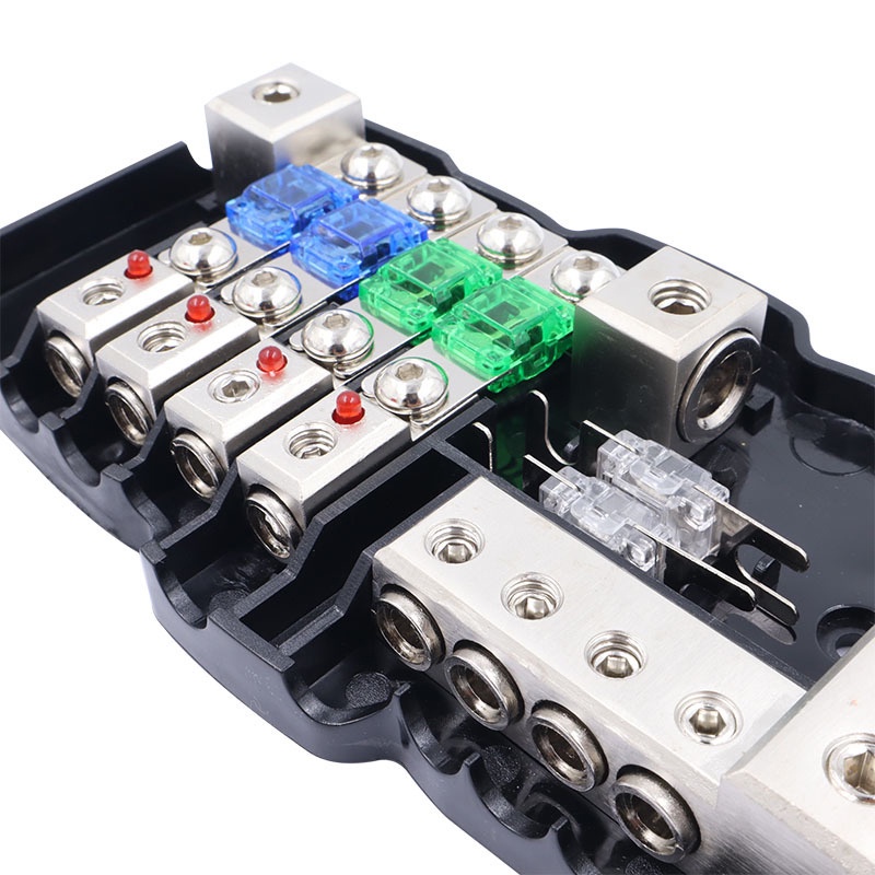 Khối Cầu Chì Phân Phối Âm Thanh 4 Chiều 30A 60A ANL Blade 0 / 4GA Cho Xe Hơi