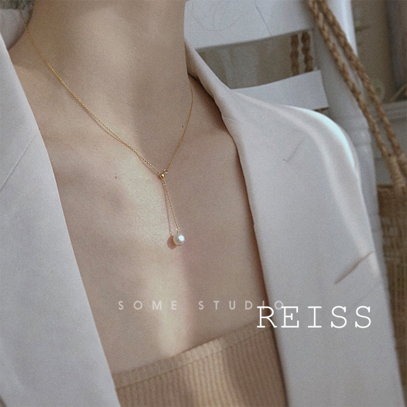 Vòng cổ Mạ Vàng 14K Đính Hạt Giả Ngọc Trai