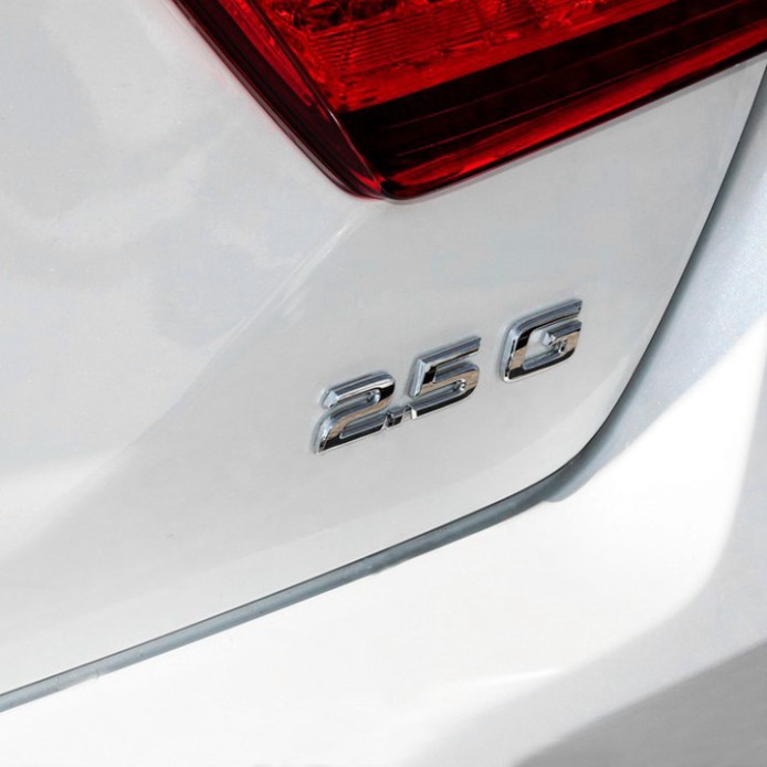 Sản phẩm Decal tem chữ inox 2.5G, 2.5Q và 2.5S dán xe hơi, ô tô .