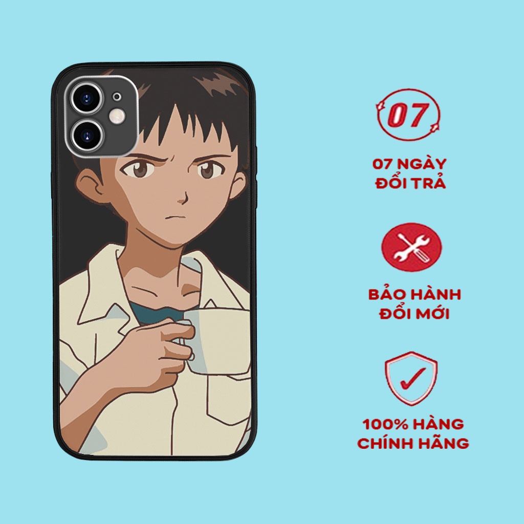 Ốp Neon Genesis Evangelion shinji Ikari uống café cho IPHONE và SAMSUNG  MANGA00751