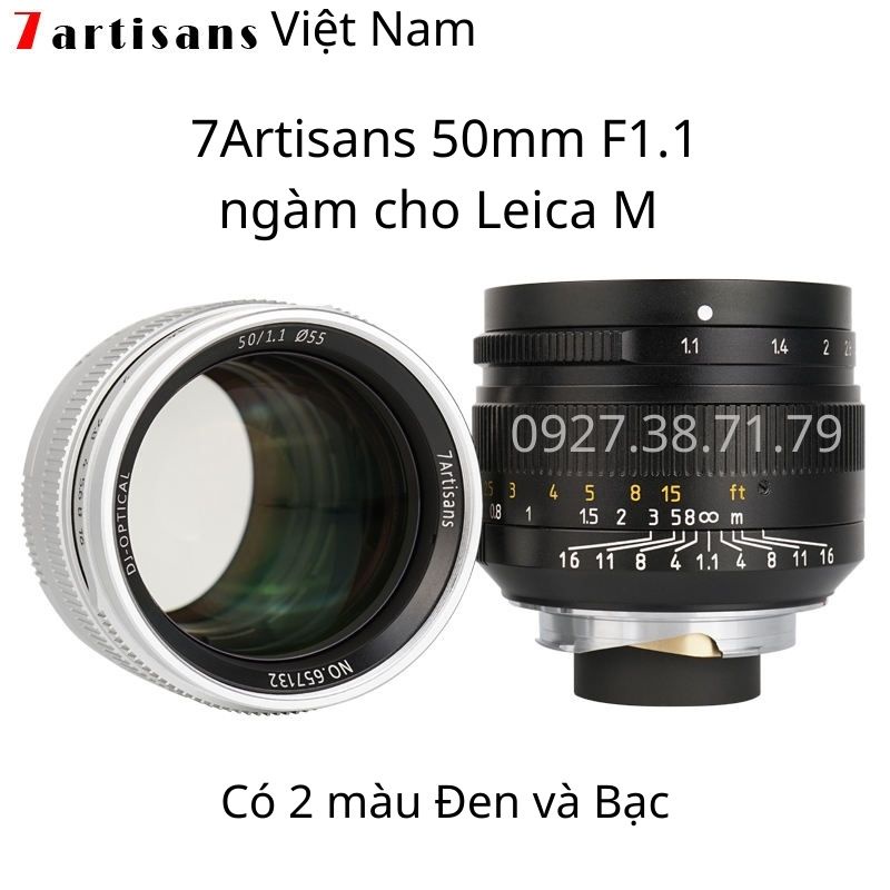 (CÓ SẴN) Ống kính 7Artisans 50mm F1.1 cho Leica M