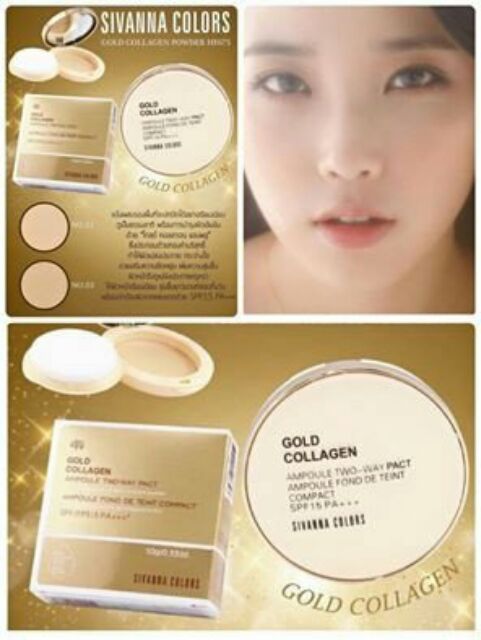 Phấn nén siêu mịn SIVANNA COLORS Gold Collagen | BigBuy360 - bigbuy360.vn