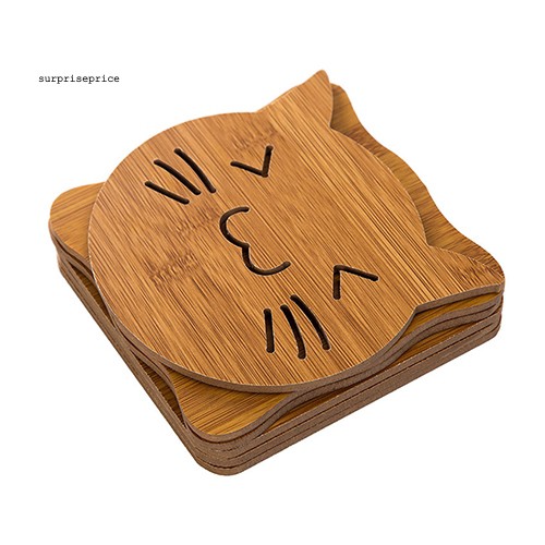 Đế Lót Ly Bằng Gỗ Hình Hoạt Hình Đáng Yêu