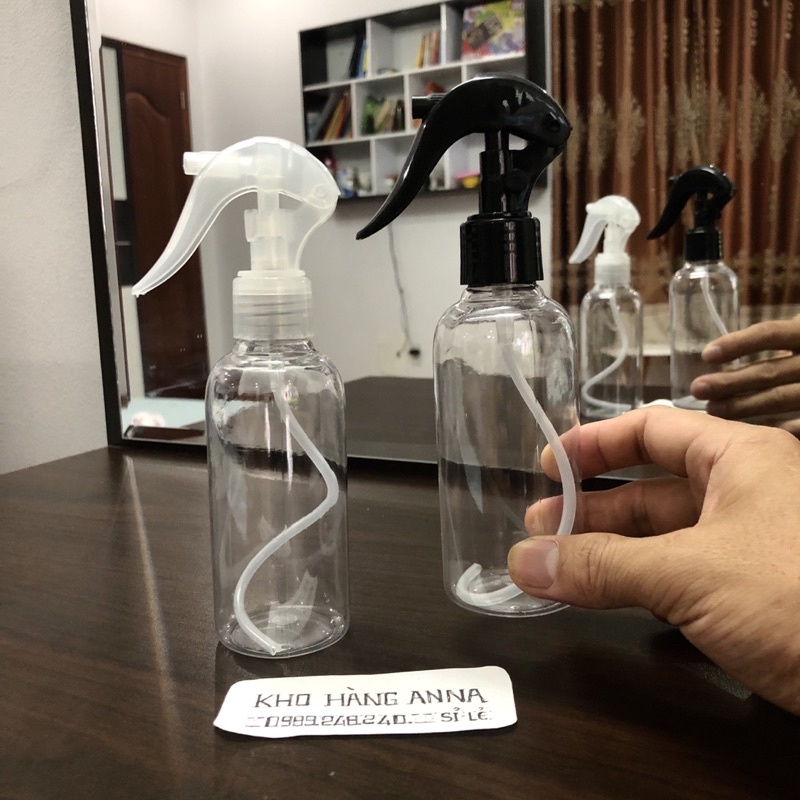 COMBO 10 Bình xịt nước phun sương 100ml/ 150ml/ 200ml- Chai nhựa Nâu/ trong suốt/  trắng đựng xịt khuẩn, xịt nước tưới