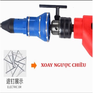 Đầu rút đinh tán rive gắn máy khoan