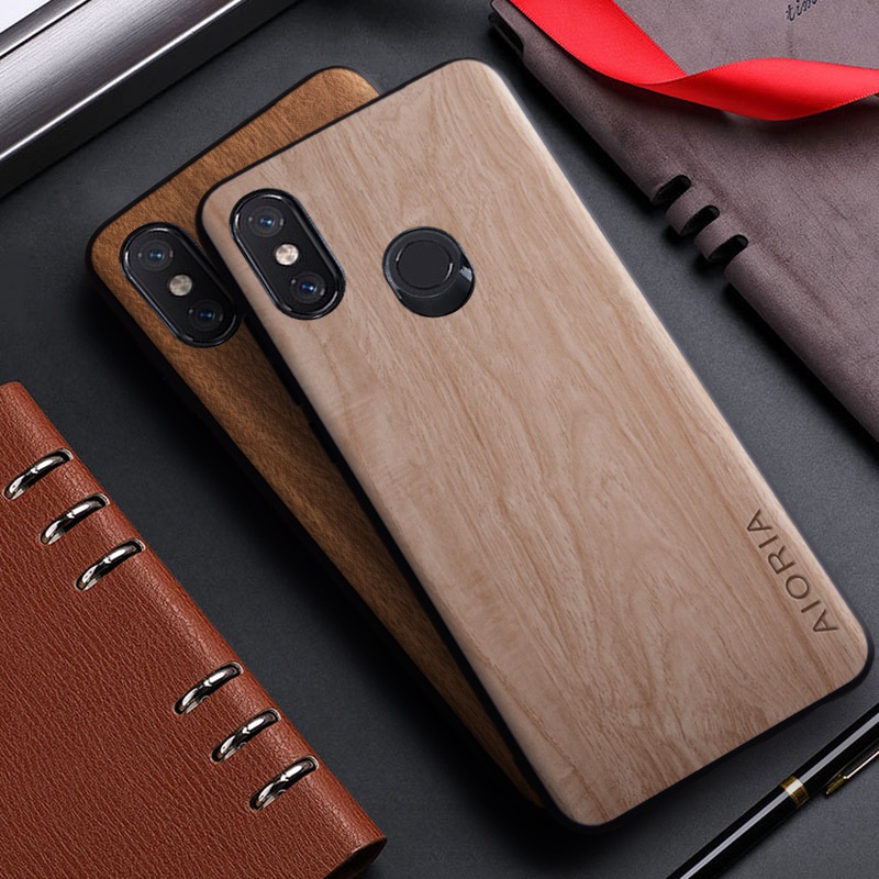 Ốp điện thoại Cho Xiaomi Mi 8 Lite Mi8 funda Họa Tiết Gỗ Tre Bốn Góc Chống Cháy Nổ Ốp điện thoại Cho
