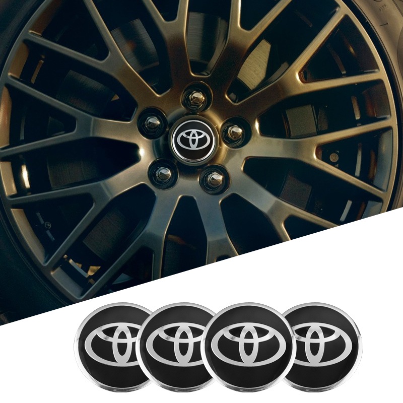 Set 4 Miếng Dán Trang Trí Trục Bánh Xe 56mm Cho Toyota Prado Auris Avensis Corolla Verso Sienna Yaris Avalon