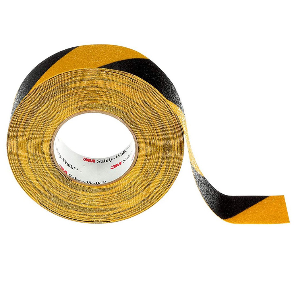 BĂNG KEO CHỐNG TRƯỢT MÀU SỌC VÀNG PHỐI ĐEN CẢNH BÁO 3M 613 50MM X 18.3M
