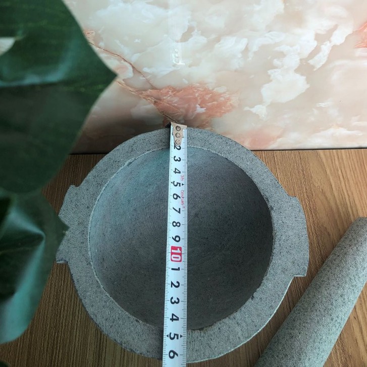 Bộ sản phẩm cối chày đá xanh nguyên khối đường kính 16cm