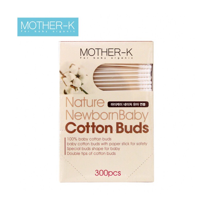 Tăm Bông Sơ Sinh 1 Đầu Xoắn MOTHER-K Chính Hãng Nhập Khẩu Hàn Quốc