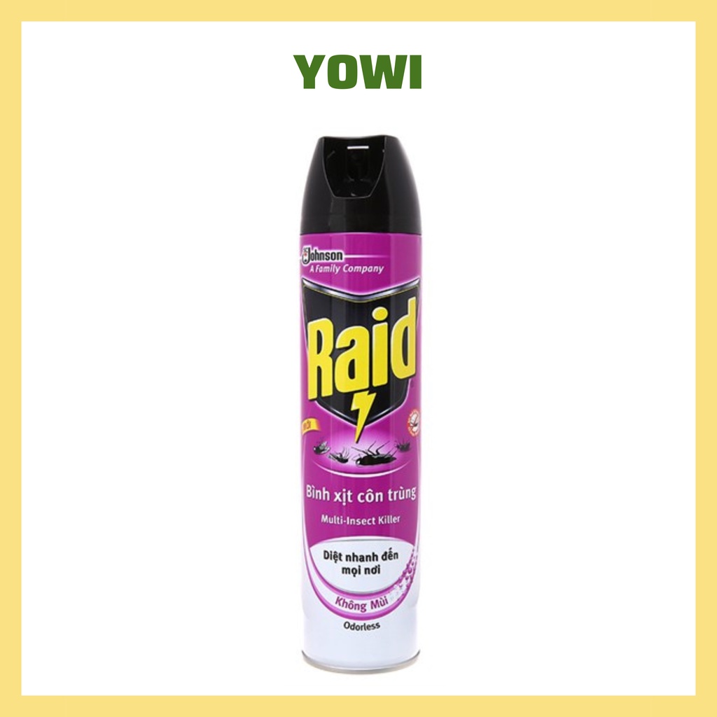 Bình Xịt Muỗi - Côn Trùng RAID Hương Cam Chanh/ Hương LAVENDER/ Không Mùi Không Độc Hại An Toàn Cho Sức Khỏe 600ML 700ML