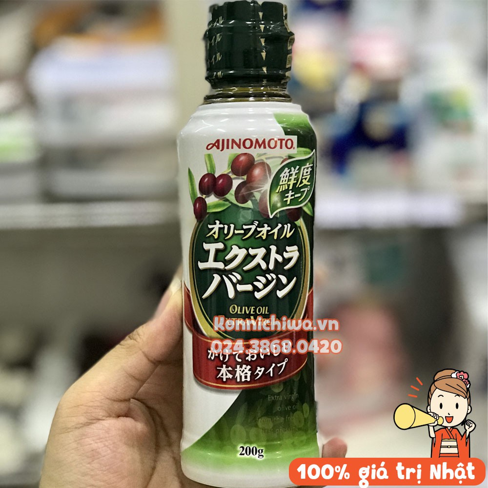 Dầu Olive Extra Virgin AJINOMOTO 200g nguyên chất - gia vị bổ sung bữa ăn dặm cho bé Nhật Bản