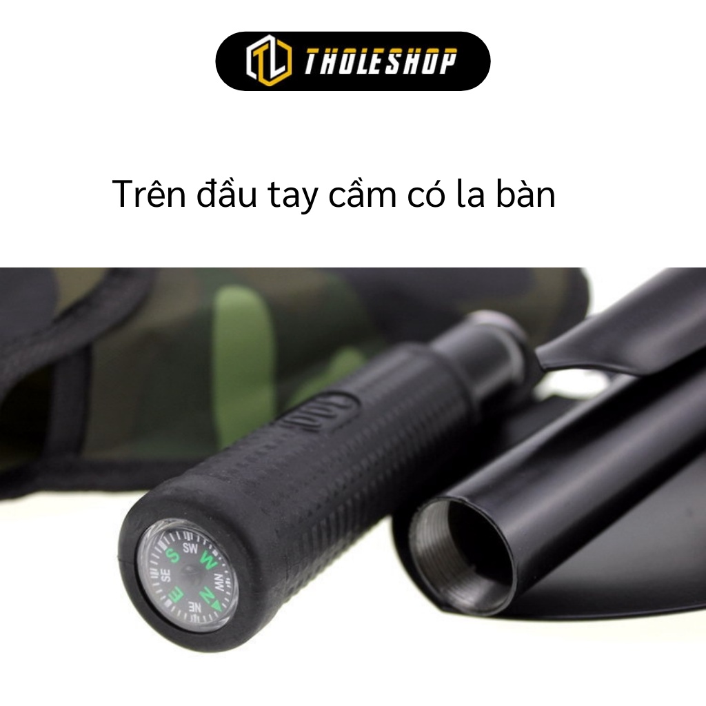 Dụng Cụ Làm Vườn - Bộ Cuốc Xẻng Đa Năng Làm Vườn 4in1 Kèm La Bàn Gấp Gọn, Có Túi 8325