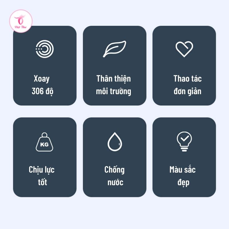 Móc dán tường chịu lực siêu dính xoay 360 độ treo đồ đa năng chống thấm nước Việt Thư