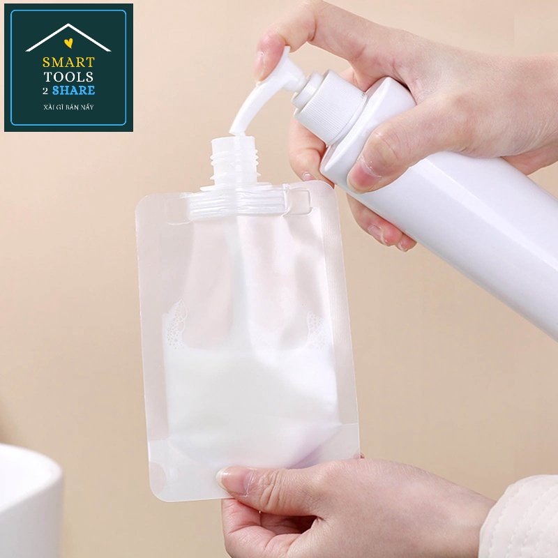 Bộ Túi Chiết Mỹ Phẩm 50/100 ml Có Nắp Đậy Du Lịch Tiện Lợi