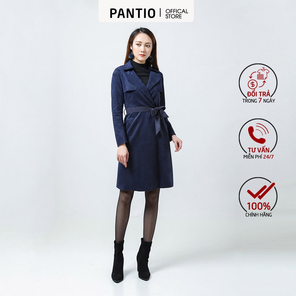 Áo khoác măng tô dáng dài cổ vest đai bo eo FAM9325 - PANTIO