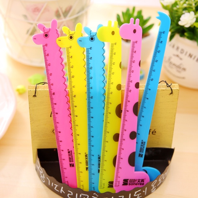 Thước kẻ học sinh hình con hươu cute dễ thương, thước kẻ nhựa chiều dài 15cm đồ dùng học tập làm quà tặng học sinh TK03