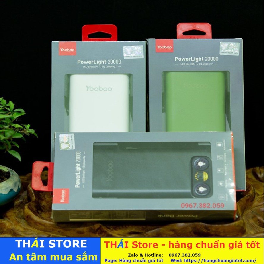 Sạc (PIN) dự phòng chính hãng YOOBAO 2000mAh. 02 cổng ra sạc siêu nhanh; 02 đèn pin siêu sáng đến 5h - bảo hành 6 tháng
