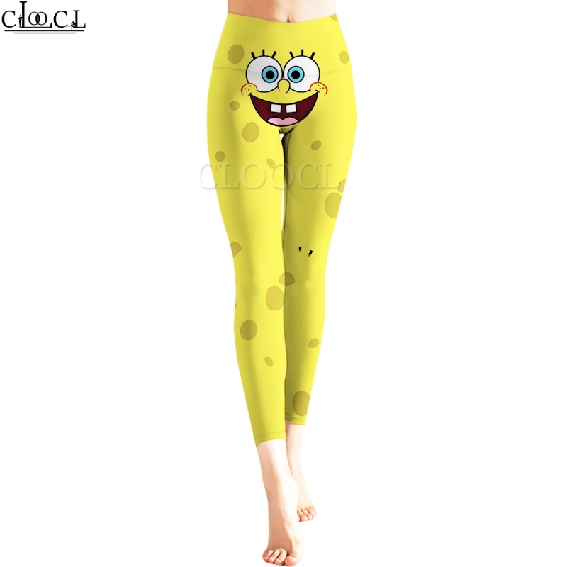 Quần Tất In Hoạt Hình Snoopy SpongeBob SquarePants 3D Co Giãn Dành Cho Nữ