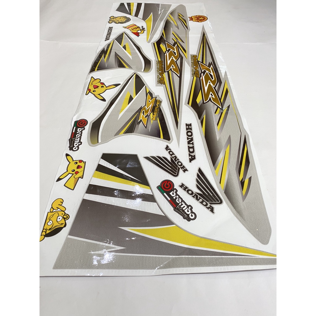 Tem rời CROM Wave 50cc/100cc/110cc Màu Vàng ( Tem 3 lớp chống nước chống bay màu )