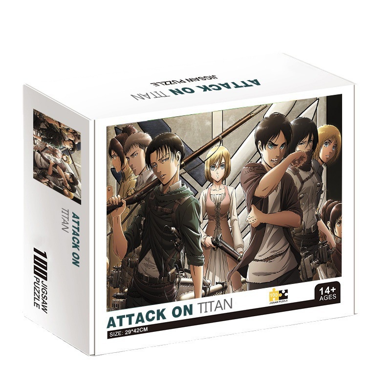 Bộ 100 miếng xếp hình Levi Eren Mikasa trong Attack On Titan