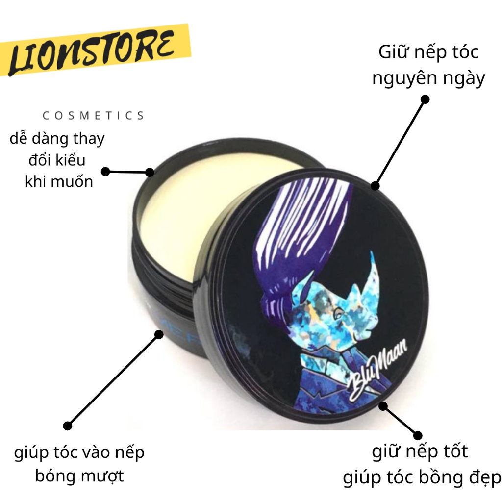 Sáp vuốt tóc nam tạo kiểu tóc giữ nếp cao cấp blumaan styling meraki 80g tê giác