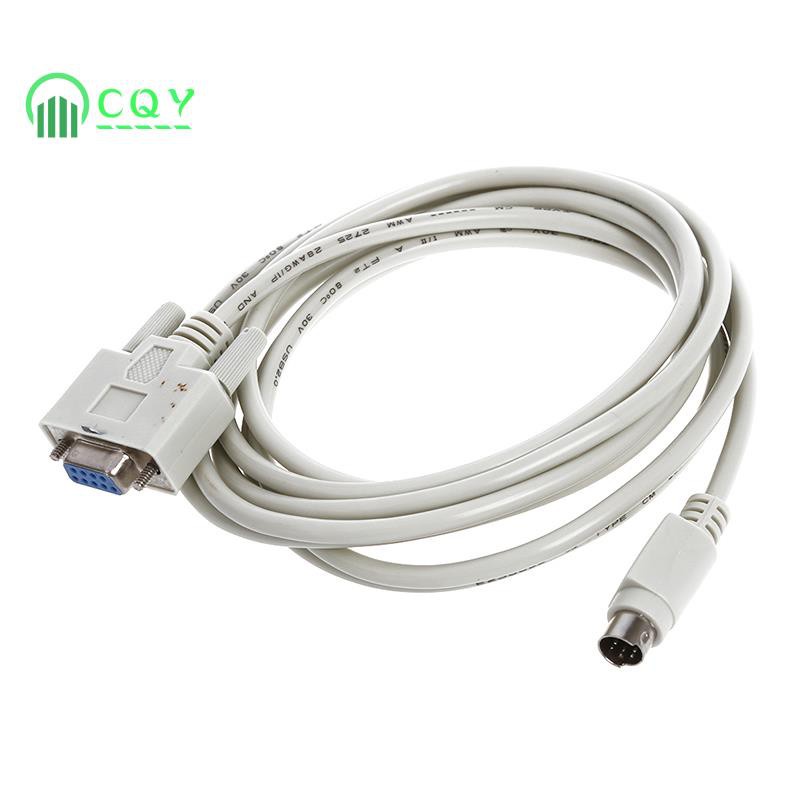 DB9P to 8P Mini Din RS232 Download Cable White 8.2 Ft for PLC DVP-EH
